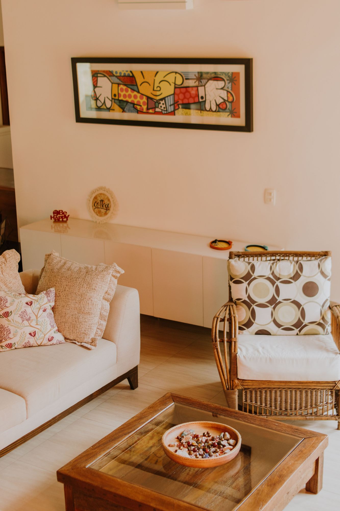 Linen-look sofa